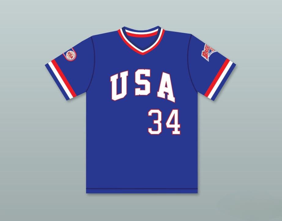 Custom Any Name Number BOBBY WITT 34 1984 USA TEAM BLUE BASEBALL JERSEY Top Stitched S-6XL