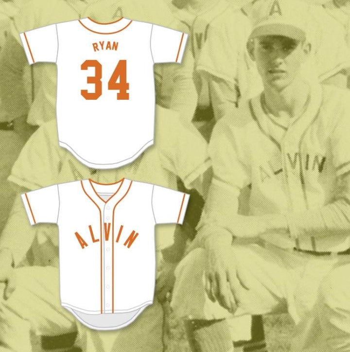 Custom Any Name Number NOLAN RYAN 34 ALVIN HIGH SCHOOL YELLOWJACKETS WHITE BASEBALL JERSEY 2 Top Stitched S-6XL