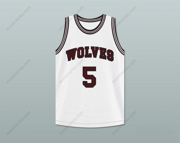CUSTOM ANY Name Number HAKIM 5  HIGH SCHOOL WHITE BASKETBALL JERSEY Top Stitched S-6XL