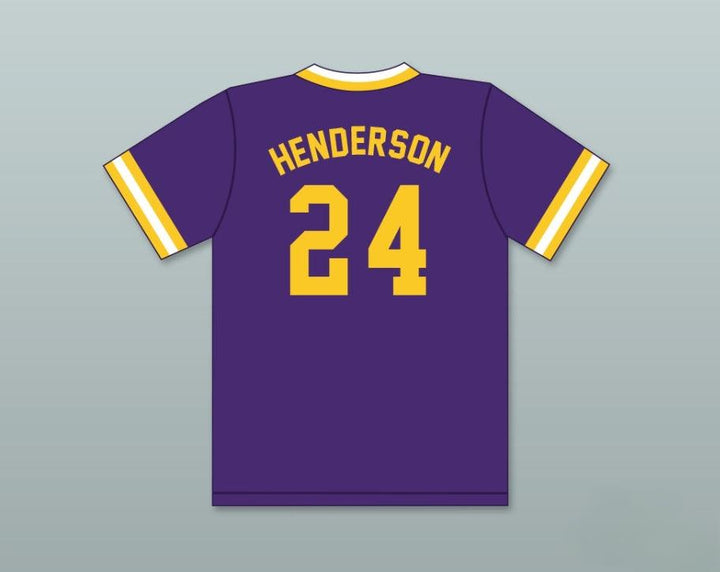 Custom Any Name Number RICKY HENDERSON 24  TECHNICAL HIGH SCHOOL BULLDOGS PURPLE BASEBALL JERSEY 2 Top Stitched S-6XL