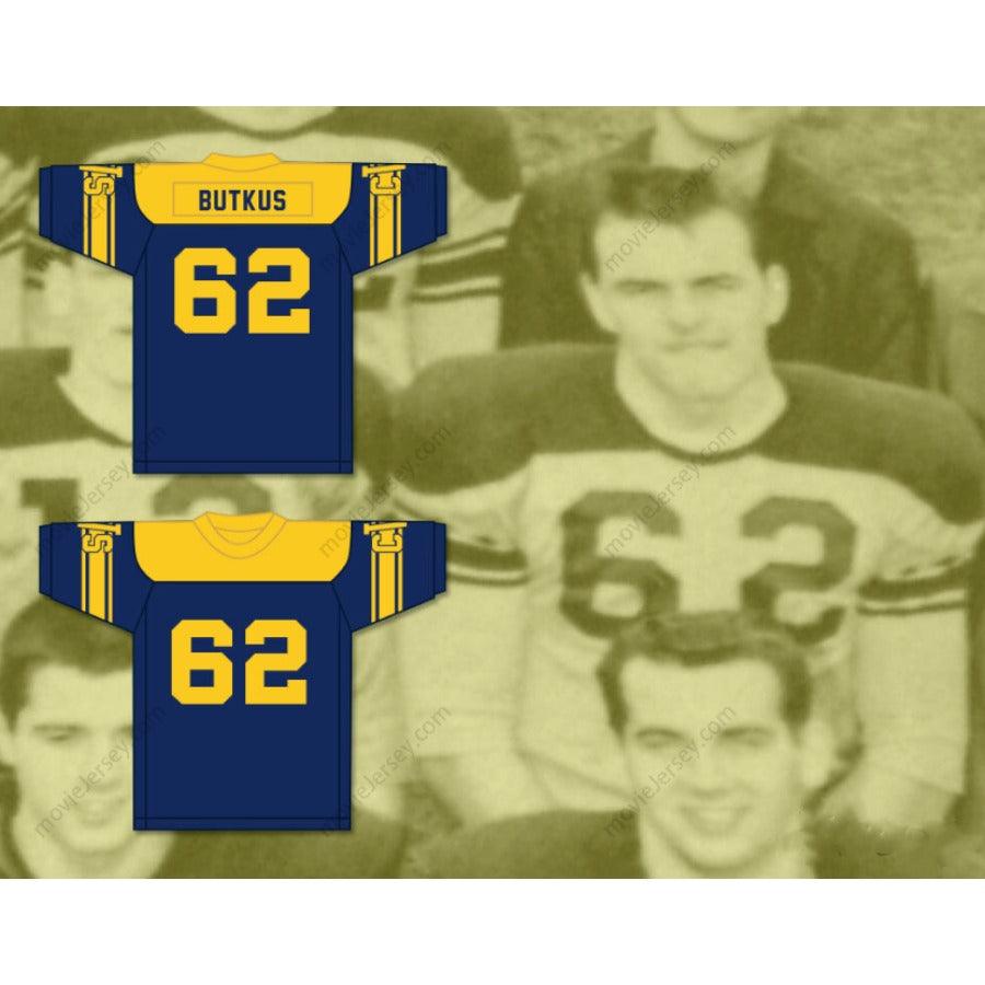 CUSTOM ANY Name Number DICK BUTKUS 62 CHICAGO VOCATIONAL HIGH SCHOOL NAVY BLUE FOOTBALL JERSEY Top Stitched S-6XL