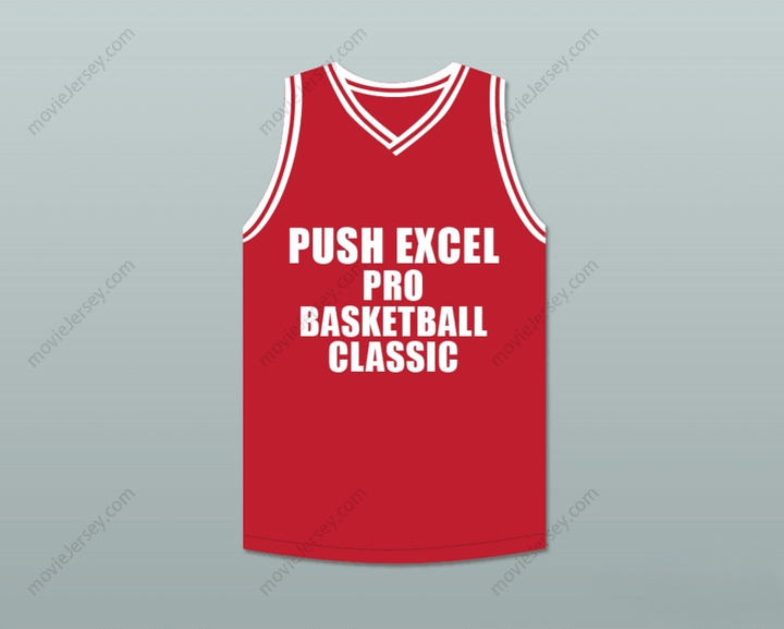 CUSTOM ANY Name Number TERRY CUMMINGS 34 PUSH EXCEL PRO BASKETBALL CLASSIC RED BASKETBALL JERSEY 1988 CHARITY EVENT Top Stitched S-6XL