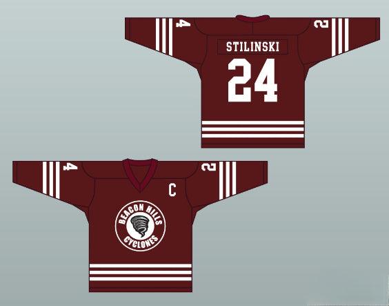 Custom Any Name Number Stiles Stilinski 24 Beacon Hills Cyclones Hockey Jersey Teen Wolf TV Series Top Stitched S-6XL