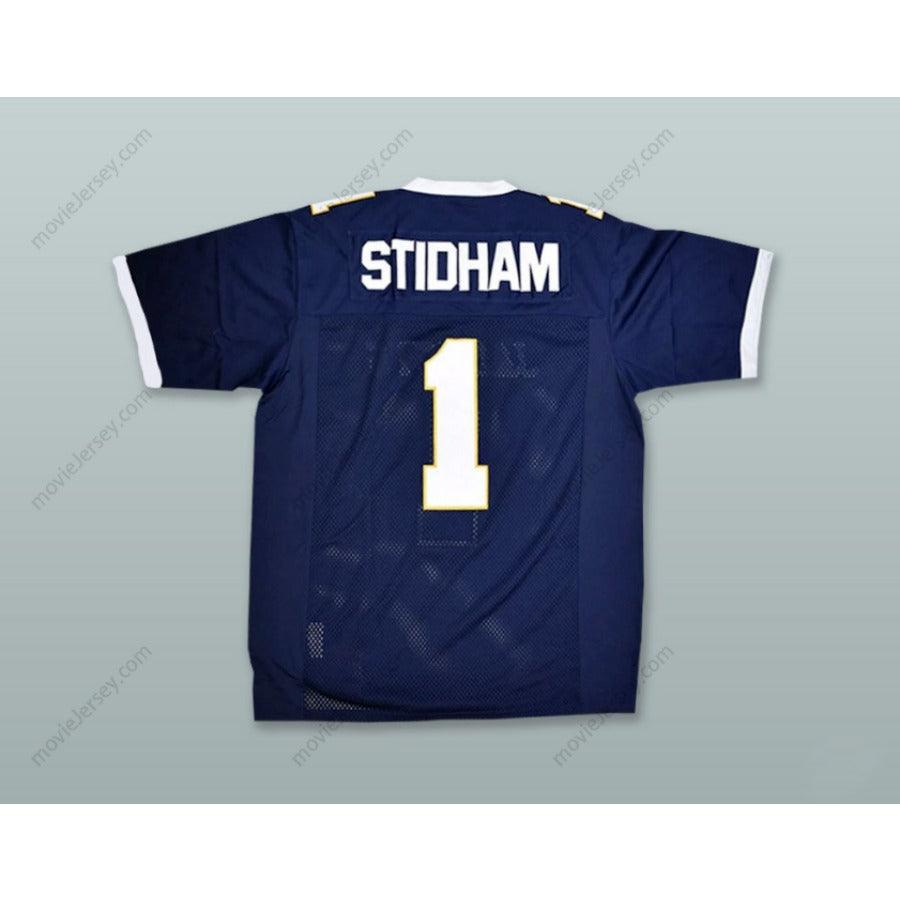 CUSTOM ANY Name Number ARRETT STIDHAM 1 STEPHENVILLE HIGH SCHOOL YELLOW JACKETS NAVY BLUE Football Jersey Top Stitched S-6XL