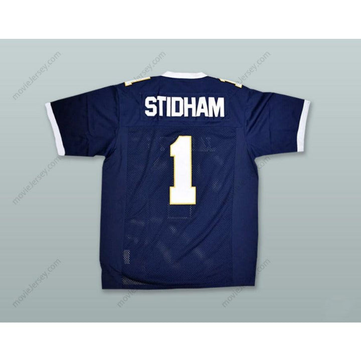 CUSTOM ANY Name Number ARRETT STIDHAM 1 STEPHENVILLE HIGH SCHOOL YELLOW JACKETS NAVY BLUE Football Jersey Top Stitched S-6XL