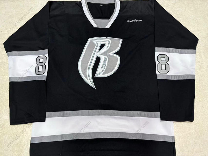 Custom Any Name Number ROUGH RYDERS 88 BLACK HOCKEY JERSEY Top Stitched S-6XL