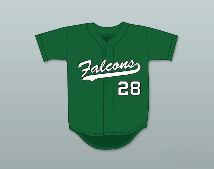 Custom Any Name Number JD MARTINEZ 28 CHARLES W. FLANAGAN HIGH SCHOOL FALCONS GREEN BASEBALL JERSEY 1 Top Stitched S-6XL