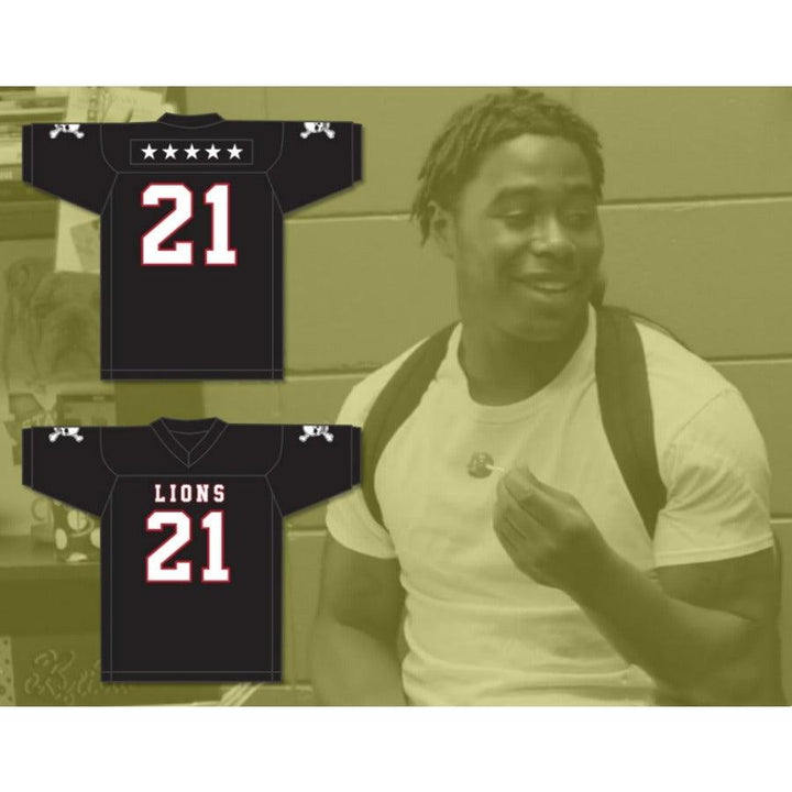 CUSTOM ANY Name Number RYAN LEE 21 EMCC LIONS FOOTBALL JERSEY INCLUDES PATCHES Top Stitched S-6XL