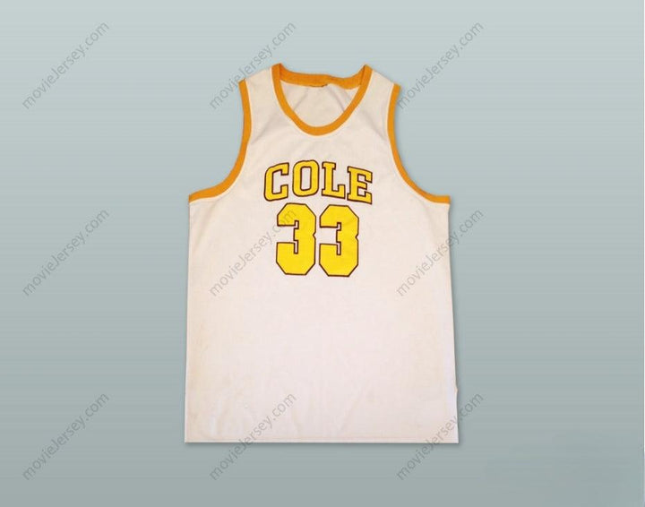 CUSTOM ANY Name Number SHAQUILLE O'NEAL 33 ROBERT G. COLE HIGH SCHOOL WHITE BASKETBALL JERSEY Top Stitched S-6XL