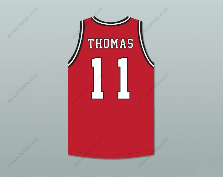CUSTOM ANY Name Number ISIAH THOMAS 11 CHARGERS HIGH SCHOOL RED BASKETBALL JERSEY HOOP DREAMS Top Stitched S-6XL