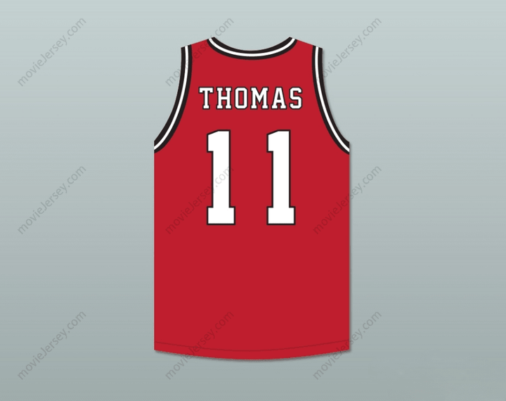 CUSTOM ANY Name Number ISIAH THOMAS 11 CHARGERS HIGH SCHOOL RED BASKETBALL JERSEY HOOP DREAMS Top Stitched S-6XL