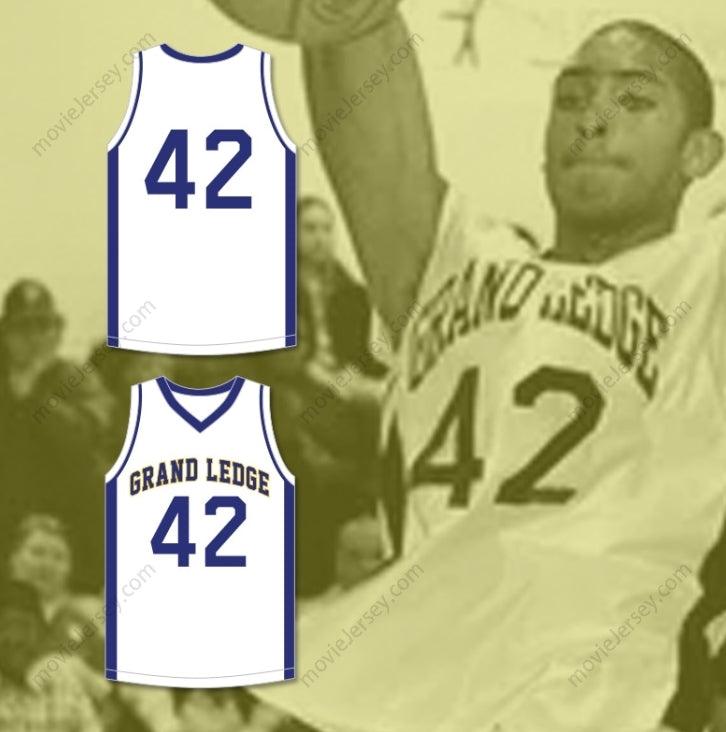 CUSTOM ANY Name Number AL HORFORD 42 GRAND LEDGE HIGH SCHOOL COMETS WHITE BASKETBALL JERSEY 3 Top Stitched S-6XL