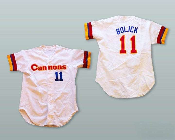 Custom Any Name Number FRANK BOLICK 11 CALGARY CANNONS WHITE BUTTON DOWN BASEBALL JERSEY Top Stitched S-6XL