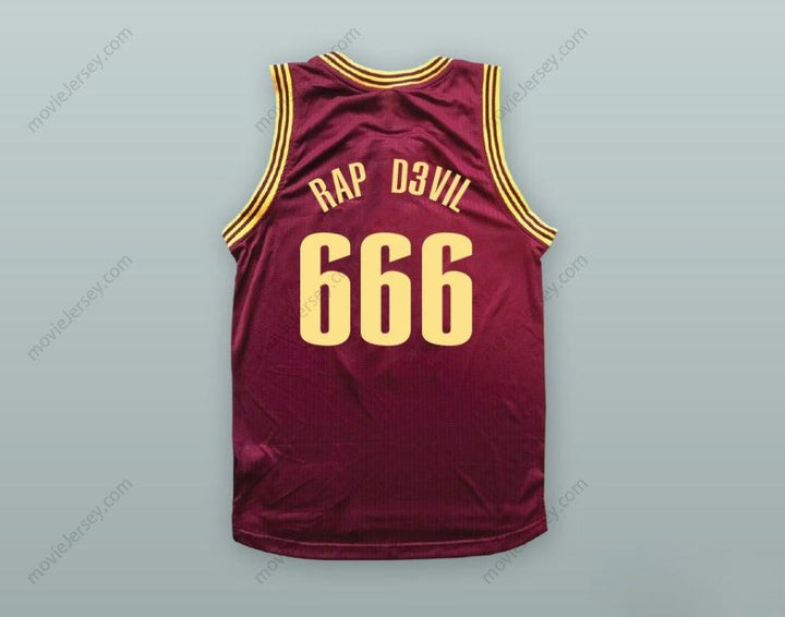 CUSTOM ANY Name Number MGK 666 RAP D3VIL MAROON BASKETBALL JERSEY Top Stitched S-6XL