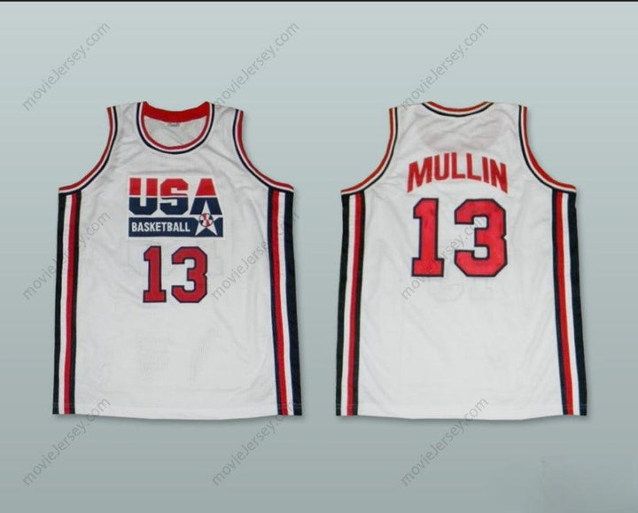 CUSTOM ANY Name Number 1992 CHRIS MULLIN 13 USA HOME BASKETBALL JERSEY Top Stitched S-6XL