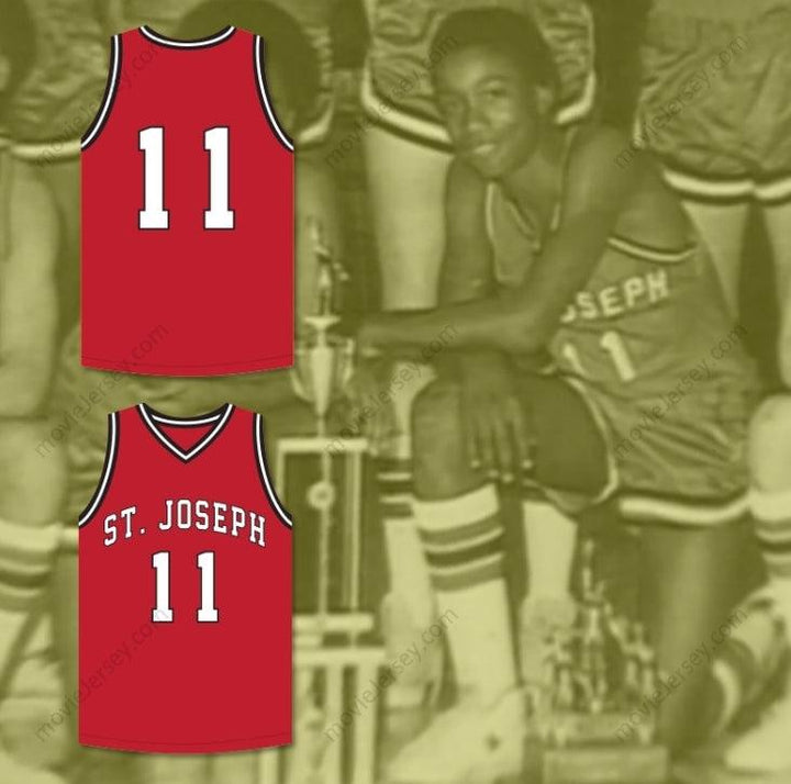CUSTOM ANY Name Number ISIAH THOMAS 11 HIGH SCHOOL RED BASKETBALL JERSEY HOOP DREAMS Top Stitched S-6XL