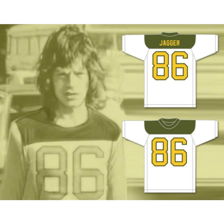 CUSTOM ANY Name Number MICK JAGGER 86 WHITE FOOTBALL JERSEY Top Stitched S-6XL