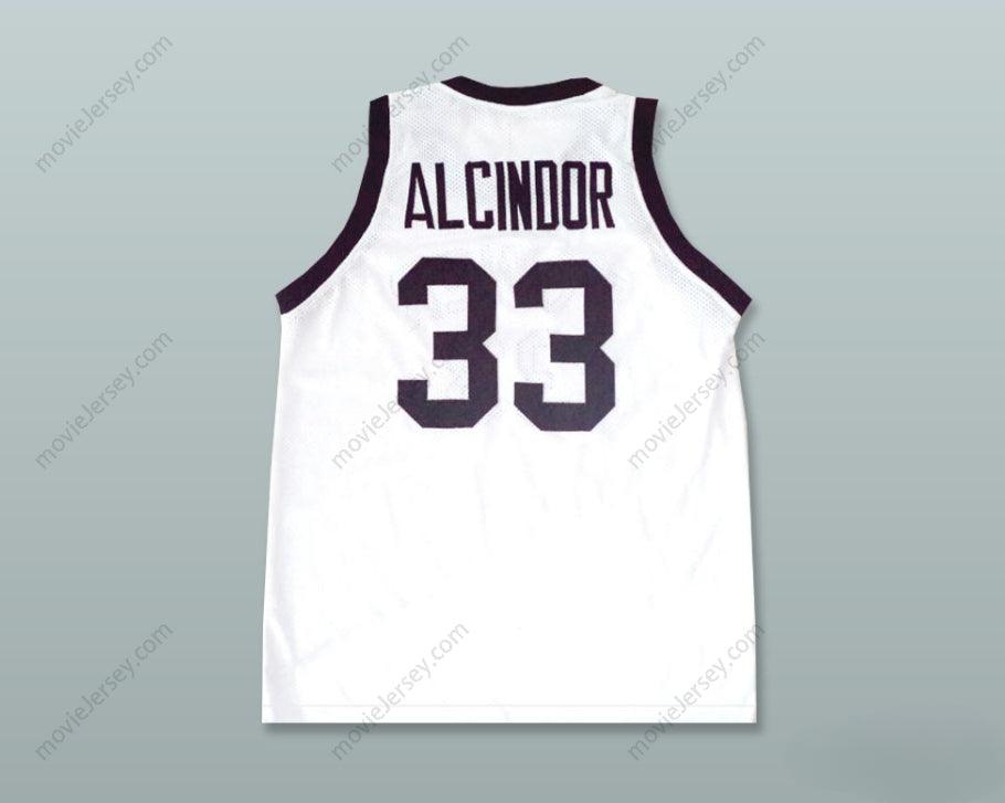 CUSTOM ANY Name Number LEW ALCINDOR JR 33 POWER MEMORIAL ACADEMY WHITE BASKETBALL JERSEY Top Stitched S-6XL