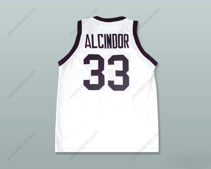 CUSTOM ANY Name Number LEW ALCINDOR JR 33 POWER MEMORIAL ACADEMY WHITE BASKETBALL JERSEY Top Stitched S-6XL