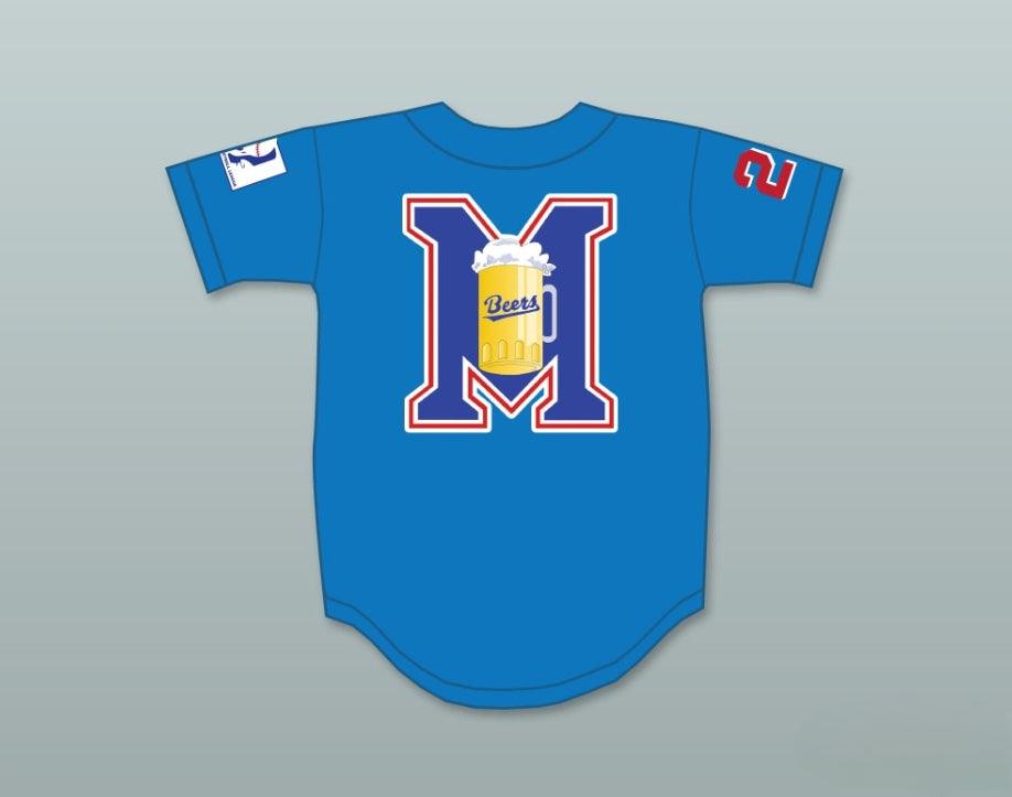Custom Any Name Number KENNY SCOLARI 23  BEERS LOGO BASEKETBALL BLUE BASEBALL JERSEY Top Stitched S-6XL