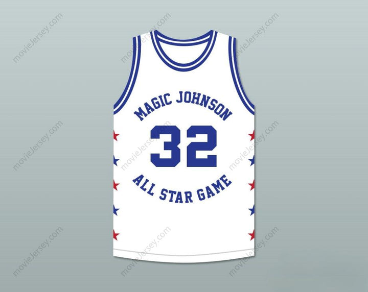 CUSTOM ANY Name Number HERB WILLIAMS 32 MAGIC JOHNSON ALL STAR GAME WHITE BASKETBALL JERSEY 1990 MIDSUMMER NIGHT'S MAGIC CHARITY EVENT Top Stitched S-6XL