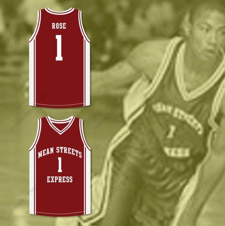 CUSTOM ANY Name Number DERRICK ROSE 1 MEAN STREETS EXPRESS MAROON BASKETBALL JERSEY AAU Top Stitched S-6XL
