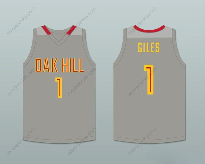 CUSTOM ANY Name Number HARRY GILES 1 OAK HILL ACADEMY GRAY BASKETBALL JERSEY Top Stitched S-6XL