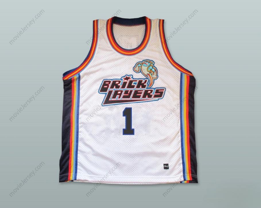 CUSTOM ANY Name Number COACH DEAN CAIN 1 BRICKLAYERS BASKETBALL JERSEY SIXTH ANNUAL ROCK N' JOCK B-BALL JAM 1996 Top Stitched S-6XL