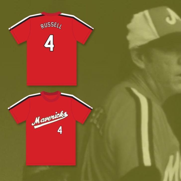 Custom Any Name Number BING RUSSELL 4   RED BASEBALL JERSEY THE BATTERED BASTARDS OF BASEBALL Top Stitched S-6XL