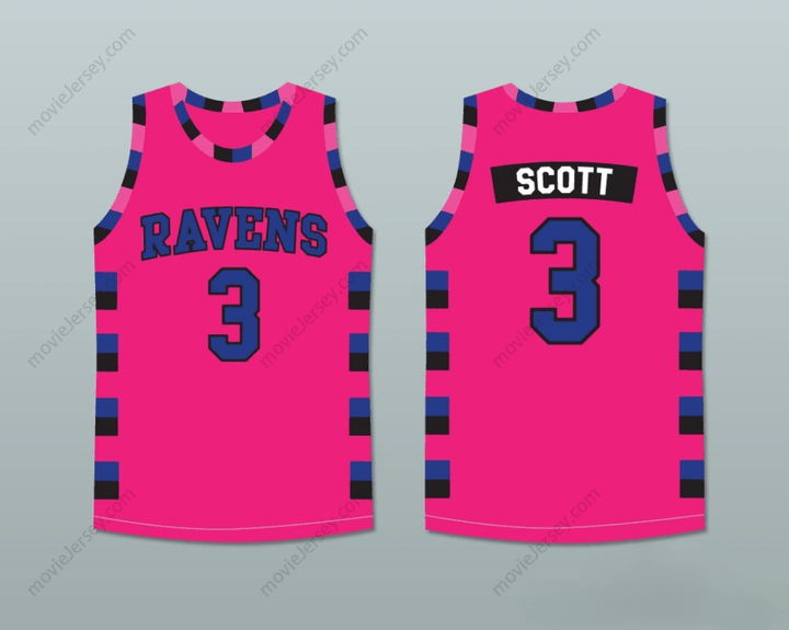 CUSTOM ANY Name Number LUCAS SCOTT ONE TREE HILL RAVENS PINK BASKETBALL JERSEY ANY NUMBER OR PLAYER Top Stitched S-6XL