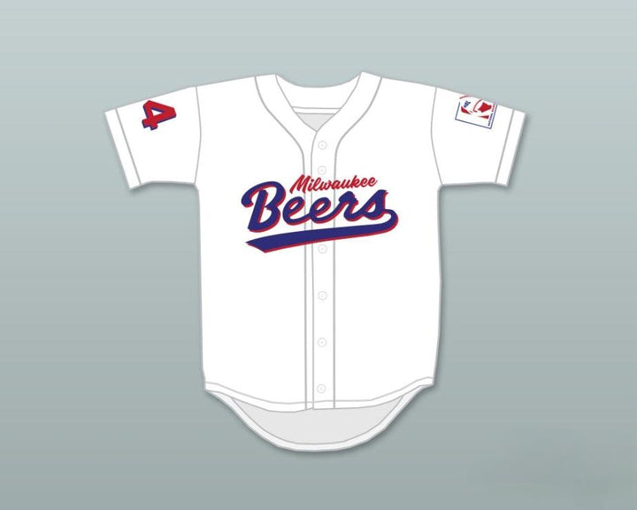 Custom Any Name Number JOE COOPER 44  BEERS LOGO DELUXE BASEKETBALL WHITE BASEBALL JERSEY Top Stitched S-6XL