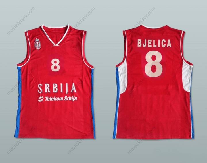 CUSTOM ANY Name Number NEMANJA BJELICA 8 SERBIA BASKETBALL JERSEY STITCH SEWN Top Stitched S-6XL