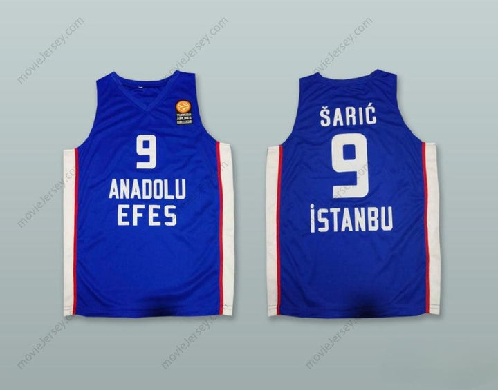 CUSTOM ANY Name Number DARIO SARIC 9 ANADOLU EFES ISTANBUL BLUE BASKETBALL JERSEY Top Stitched S-6XL