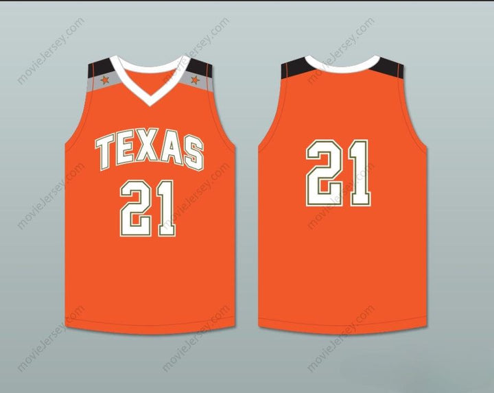 CUSTOM ANY Name Number PLAYER 21 TEXAS D1 AMBASSADORS  ORANGE BASKETBALL JERSEY 1 Top Stitched S-6XL