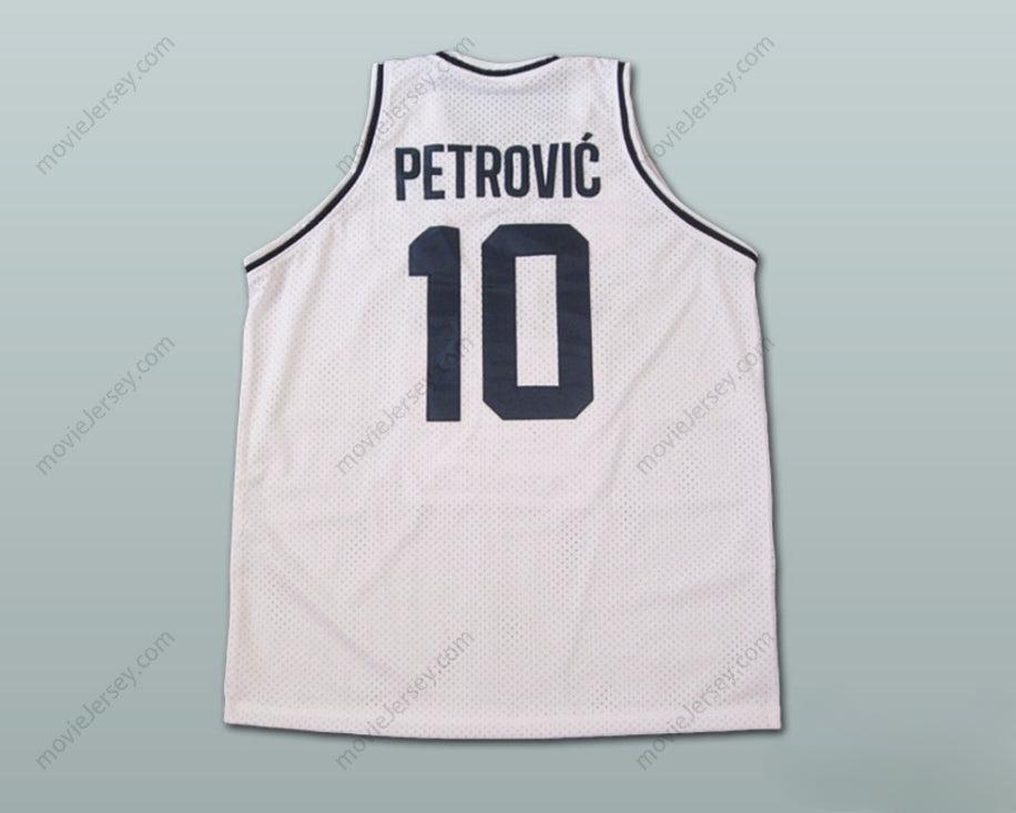 CUSTOM ANY Name Number DRAZEN PETROVIC KK CIBONA WHITE BASKETBALL JERSEY Top Stitched S-6XL