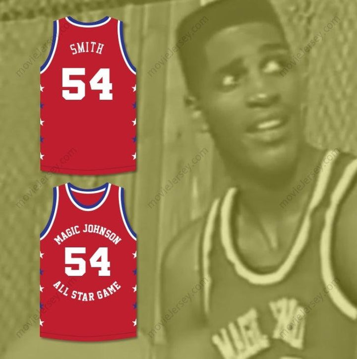 CUSTOM ANY Name Number CHARLES SMITH 54 MAGIC JOHNSON ALL STAR GAME RED BASKETBALL JERSEY 1990 MIDSUMMER NIGHT'S MAGIC CHARITY EVENT Top Stitched S-6XL