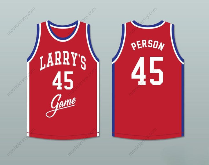 CUSTOM ANY Name Number CHUCK PERSON 45 LARRY'S GAME RED BASKETBALL JERSEY 1988 CHARITY EVENT Top Stitched S-6XL