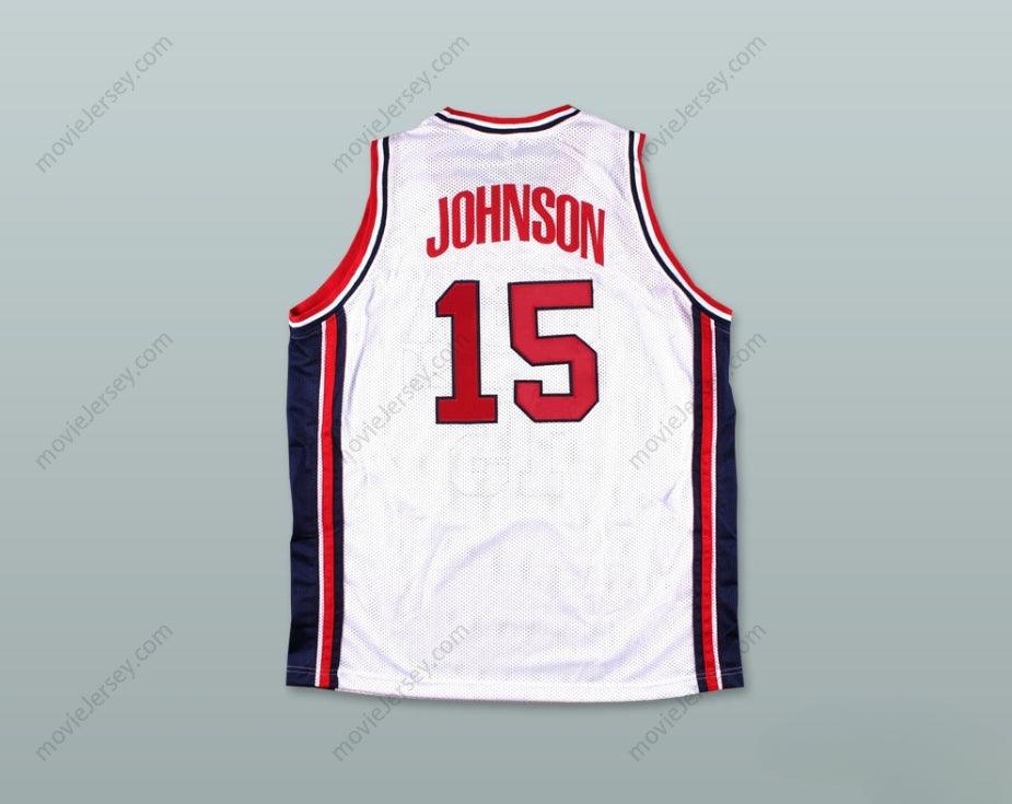 CUSTOM ANY Name Number 1992 MAGIC JOHNSON 15 USA HOME BASKETBALL JERSEY Top Stitched S-6XL