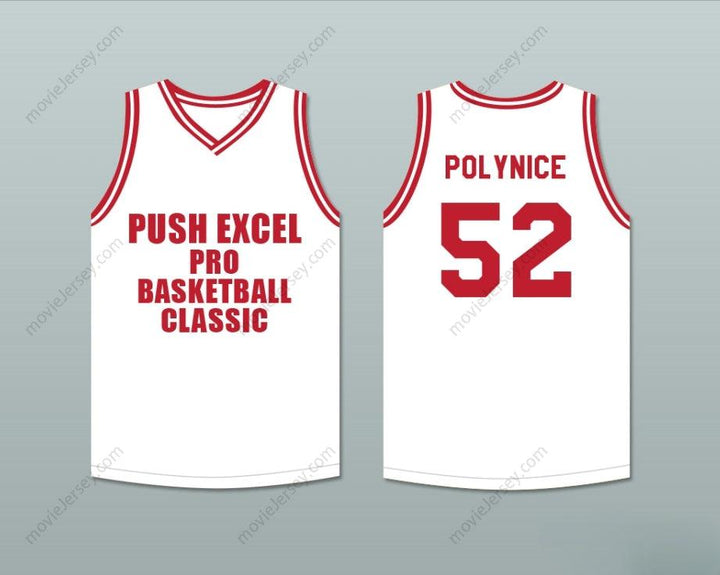 CUSTOM ANY Name Number OLDEN POLYNICE 52 PUSH EXCEL PRO BASKETBALL CLASSIC WHITE BASKETBALL JERSEY 1988 CHARITY EVENT Top Stitched S-6XL