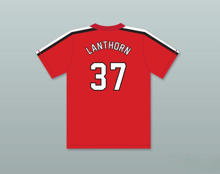 Custom Any Name Number GENE LANTHORN 37   RED BASEBALL JERSEY THE BATTERED BASTARDS OF BASEBALL Top Stitched S-6XL