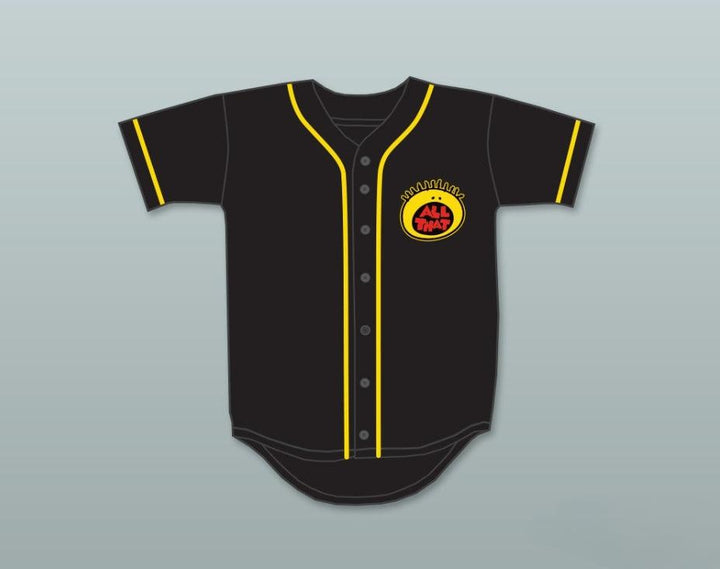 Custom Any Name Number KEL MITCHELL 00 ALL THAT BUTTON DOWN BLACK BASEBALL JERSEY 1 Top Stitched S-6XL