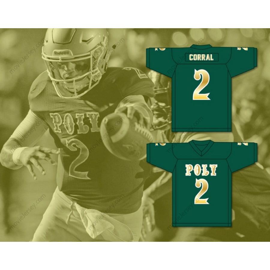 CUSTOM ANY Name Number MATT CORRAL 2 LONG BEACH POLYTECHNIC HIGH SCHOOL JACKRABBITS Football Jersey Top Stitched S-6XL
