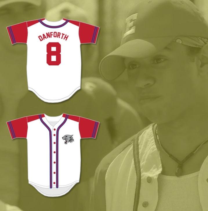 Custom Any Name Number CHAD DANFORTH 8 EAST HIGH SCHOOL WILDCATS BASEBALL JERSEY WITH PATCH Top Stitched S-6XL