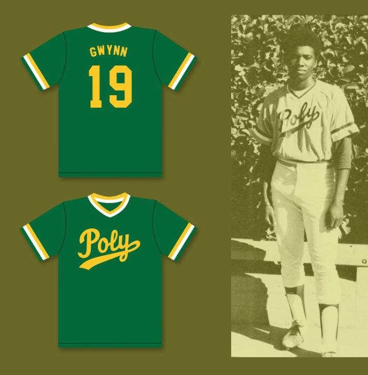 Custom Any Name Number TONY GWYNN 19   POLYTECHNIC HIGH SCHOOL JACKRABBITS GREEN BASEBALL JERSEY 2 Top Stitched S-6XL