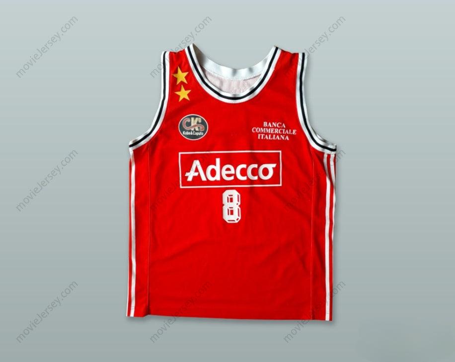 CUSTOM ANY Name Number KOBE BRYANT 8 OLIMPIA MILANO RED BASKETBALL JERSEY Top Stitched S-6XL