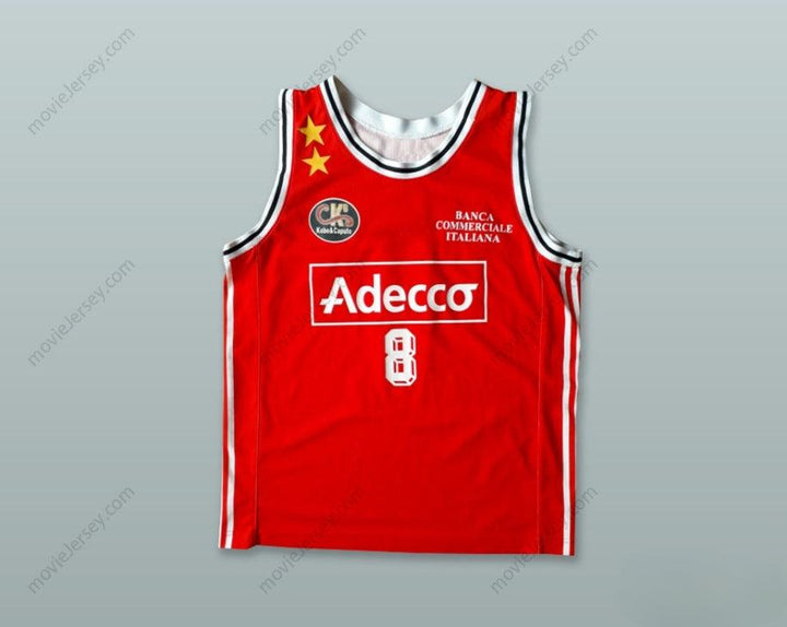 CUSTOM ANY Name Number KOBE BRYANT 8 OLIMPIA MILANO RED BASKETBALL JERSEY Top Stitched S-6XL