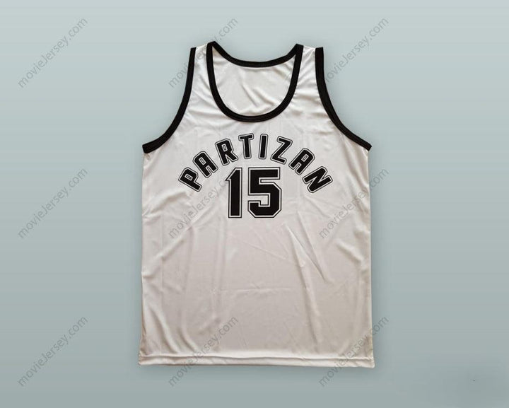 CUSTOM ANY Name Number DRAZEN DALIPAGIC 15 KK PARTIZAN BELGRADE WHITE BASKETBALL JERSEY Top Stitched S-6XL