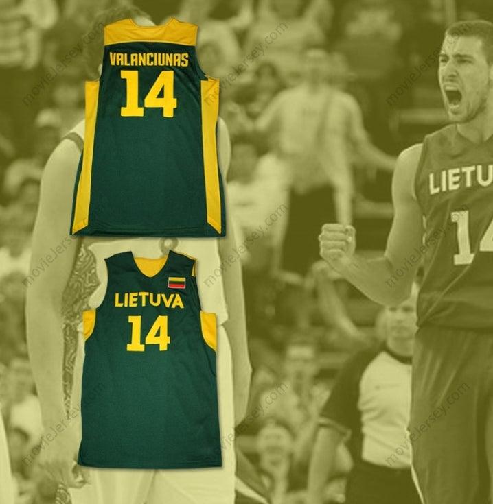 CUSTOM ANY Name Number JONAS VALANCIUNAS 14 LIETUVA LITHUANIA BASKETBALL JERSEY ANY PLAYER Top Stitched S-6XL