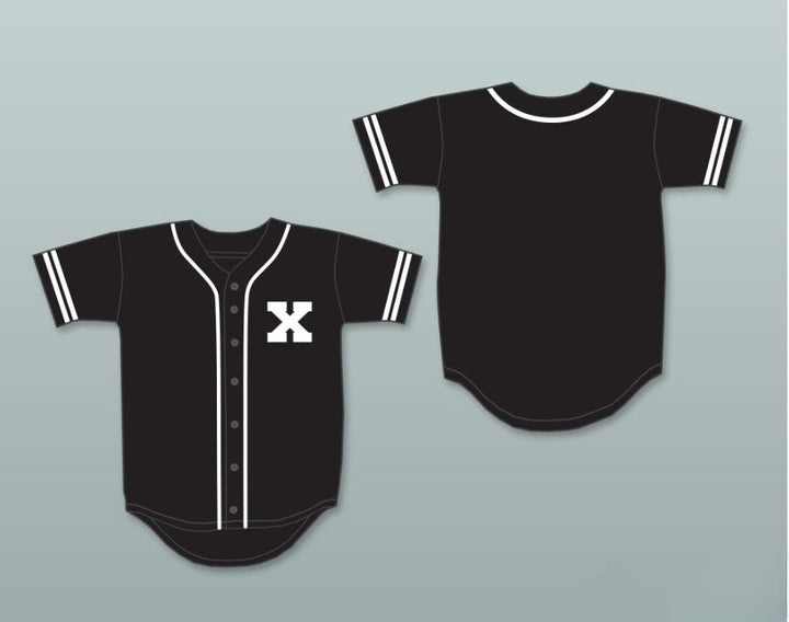 Custom Any Name Number MALCOLM X BLACK BASEBALL JERSEY Top Stitched S-6XL
