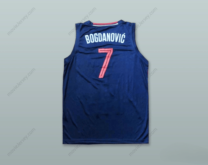 CUSTOM ANY Name Number BOGDAN BOGDANOVIC 7 SERBIA NAVY BLUE BASKETBALL JERSEY Top Stitched S-6XL